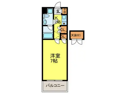 エトス高宮(1K/4階)の間取り写真