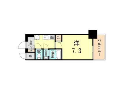 セオリー神戸クレール(1K/11階)の間取り写真