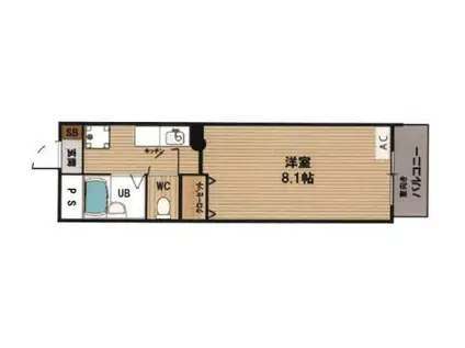 パレやましな佐わらび(1K/3階)の間取り写真