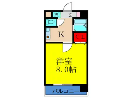 クリアコートUパート5(1K/4階)の間取り写真
