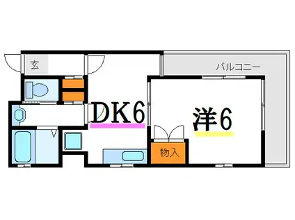 ピラトゥス西小岩(1DK/3階)の間取り写真
