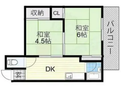 セルメ山坂(2DK/3階)の間取り写真