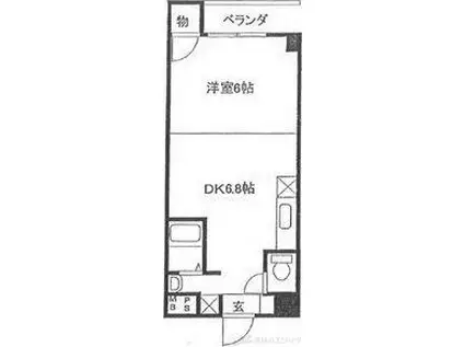 プランドールSAKAEII(1DK/9階)の間取り写真