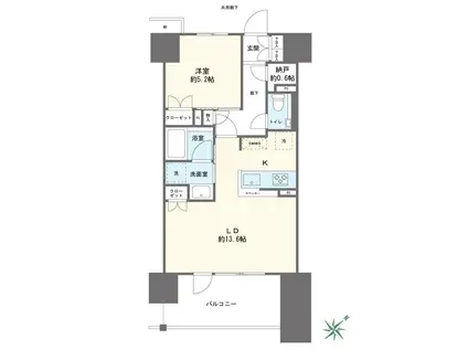 プライム川崎(1LDK/14階)の間取り写真