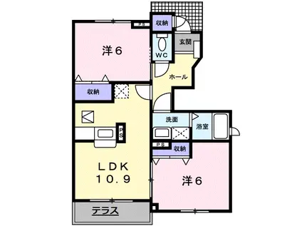 セレッソ パセーオ (2LDK/1階)の間取り写真