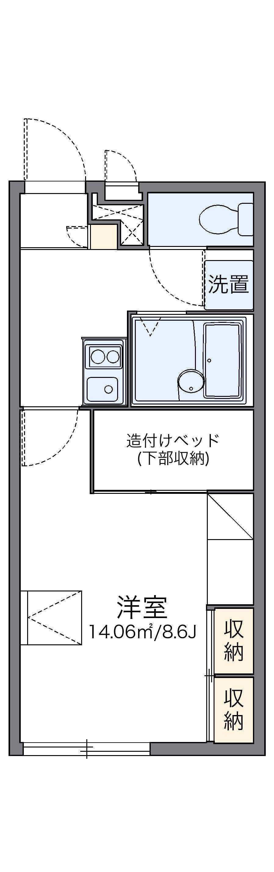 レオパレスディアコート(1K/1階)の間取り写真