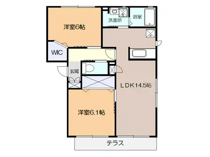 ストーク(2LDK/1階)の間取り写真