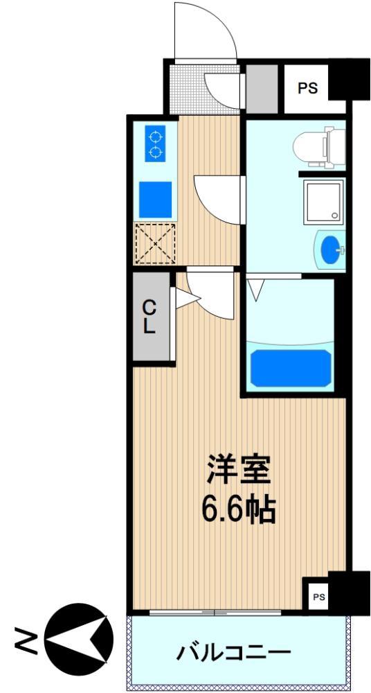 クレヴィスタ横浜矢向(1K/1階)の間取り写真