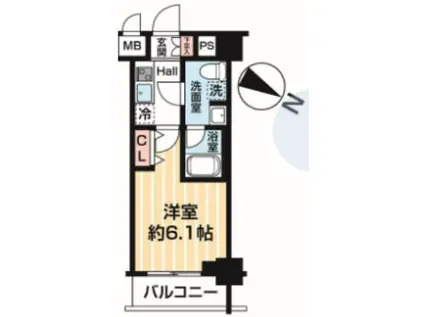 マキシヴバンドウバシツインイースト(1K/4階)の間取り写真