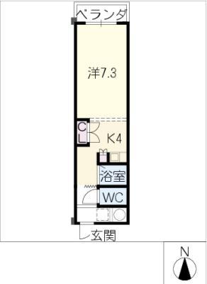 MKタウン江場B(1K/4階)の間取り写真
