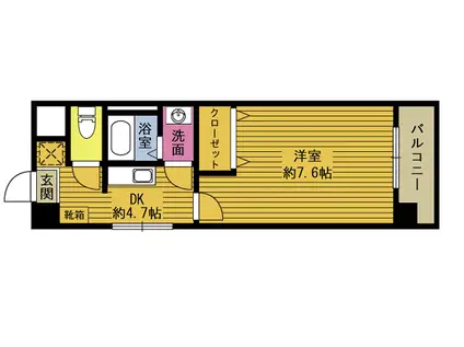 フローラ碩田(1DK/3階)の間取り写真