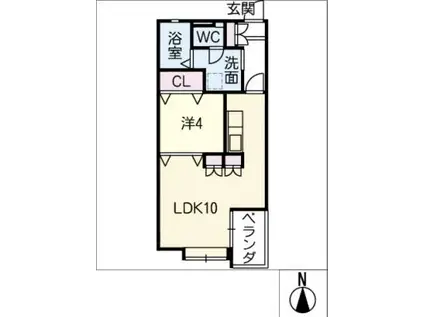 エイワマンション(1LDK/2階)の間取り写真