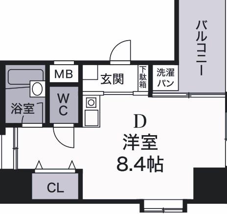 YKハイツ西明石(ワンルーム/4階)の間取り写真