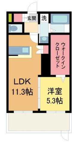 HEBEL GARDEN松山町(1LDK/1階)の間取り写真