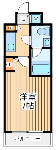 メジャーランド横濱鶴見(1K/6階)の間取り写真