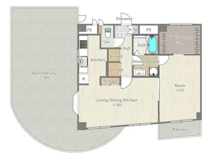 エクセル東小金井(1SLDK/3階)の間取り写真