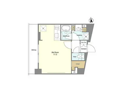 スタイリオ妙蓮寺III(ワンルーム/6階)の間取り写真