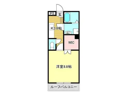 リーフガーデン(1K/5階)の間取り写真