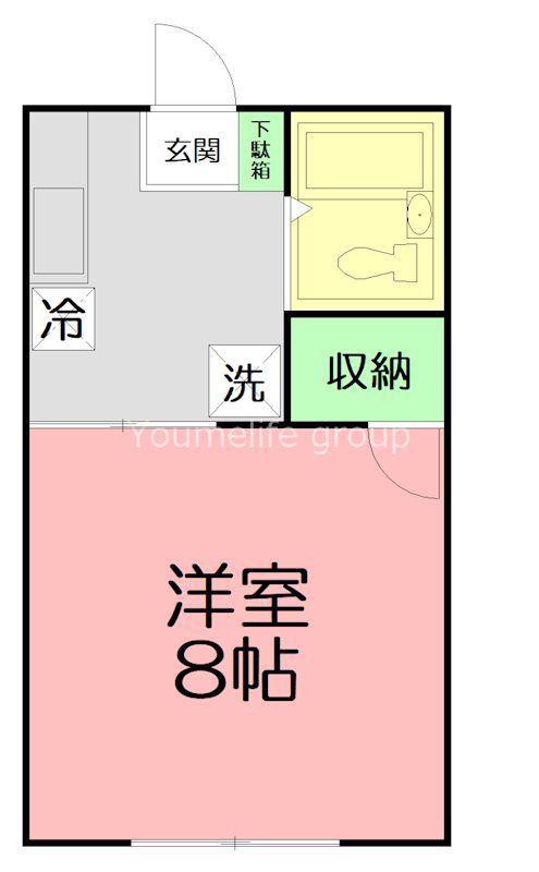 厚木7番館(ワンルーム/2階)の間取り写真