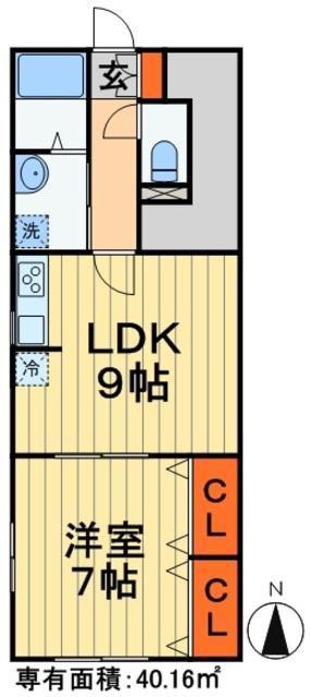 ナリトモ蘇我A(1LDK/1階)の間取り写真