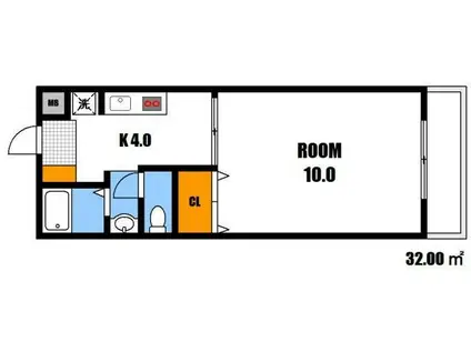 サンライズ伴駅前ビル(1K/1階)の間取り写真