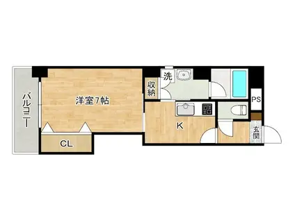 片野タカヤコーポレーションビル(1K/2階)の間取り写真