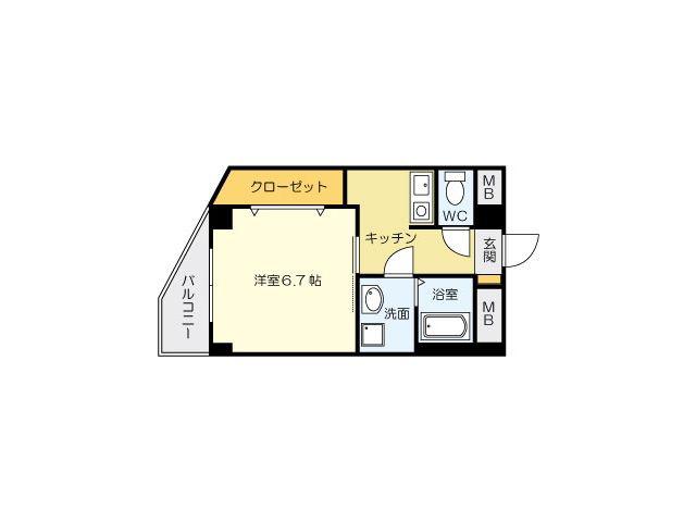 矢島ビル(1K/3階)の間取り写真