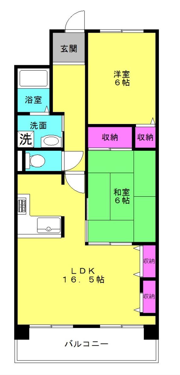 グランプレステージ明石西II(2LDK/8階)の間取り写真