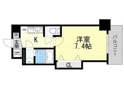 ラグゼ都島北2(1K/9階)の間取り写真