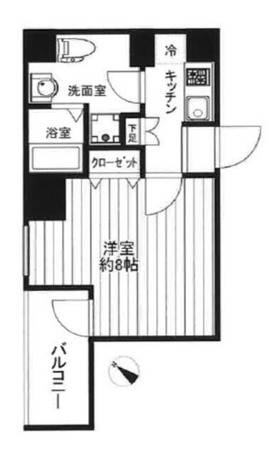CREAL PREMIER八丁堀(1K/2階)の間取り写真