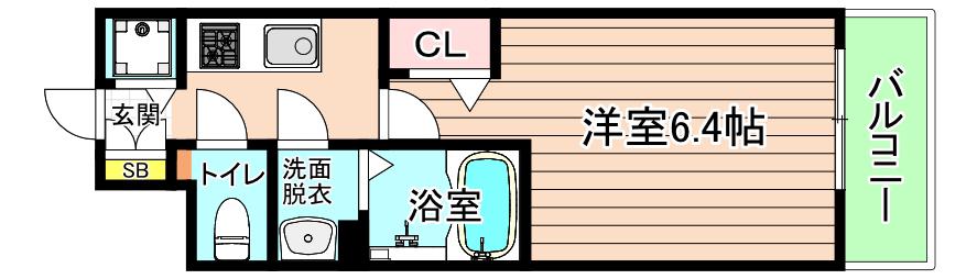 THE HUB MIYAKOJIMA(1K/4階)の間取り写真