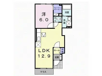 レアルカーサ(1LDK/1階)の間取り写真