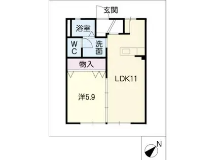 レジデンス神戸(1LDK/1階)の間取り写真