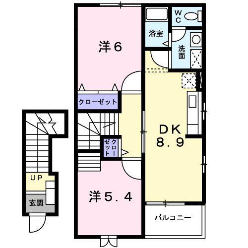 タウン日吉弐番館(2DK/2階)の間取り写真
