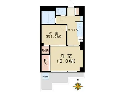 白山ハイツ(2K/3階)の間取り写真