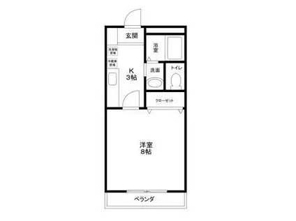 クレール・ルミエール(1K/3階)の間取り写真