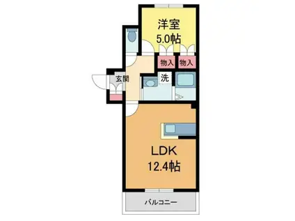 CASA DE OLIVA(1LDK/2階)の間取り写真