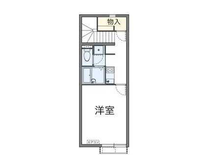 タートルクレインI(1K/2階)の間取り写真
