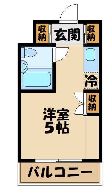 エスペラント(ワンルーム/1階)の間取り写真