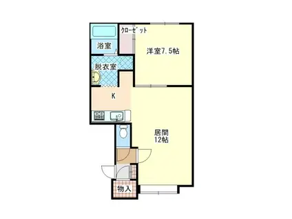 サンライズ I(1LDK/1階)の間取り写真