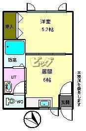 HILLS-C(1DK/2階)の間取り写真