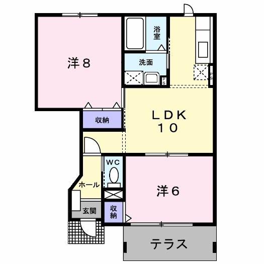 リバティベル2(2LDK/1階)の間取り写真