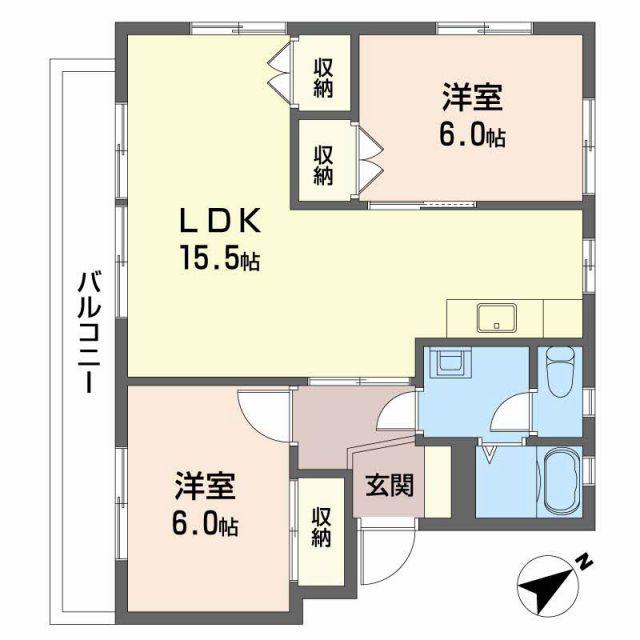コーポあまず(3LDK/3階)の間取り写真