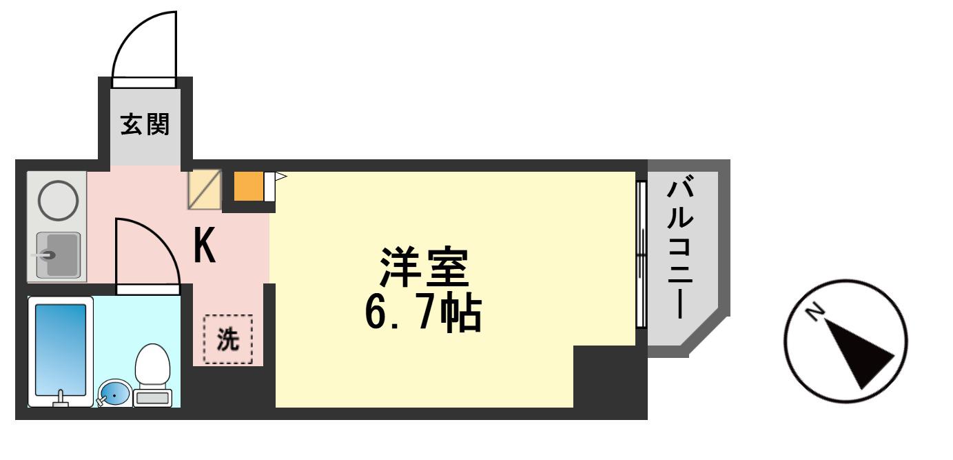 コスモ亀有V(1K/5階)の間取り写真