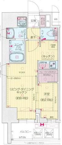 プレサンス鶴舞パークグラッド(1LDK/3階)の間取り写真
