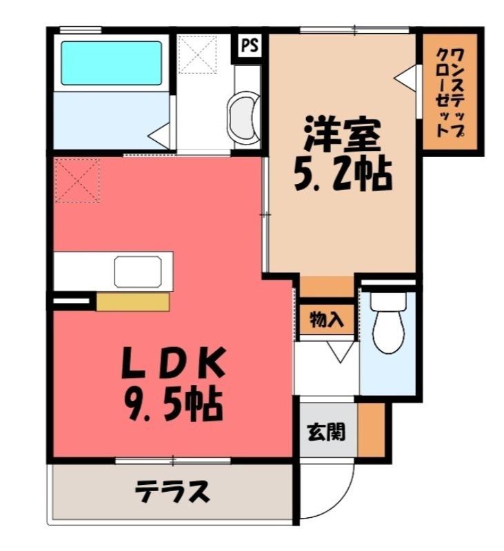 コンフォール・メゾンIII(1LDK/1階)の間取り写真