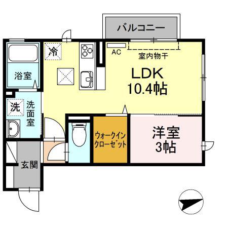 レナトゥス(1LDK/1階)の間取り写真