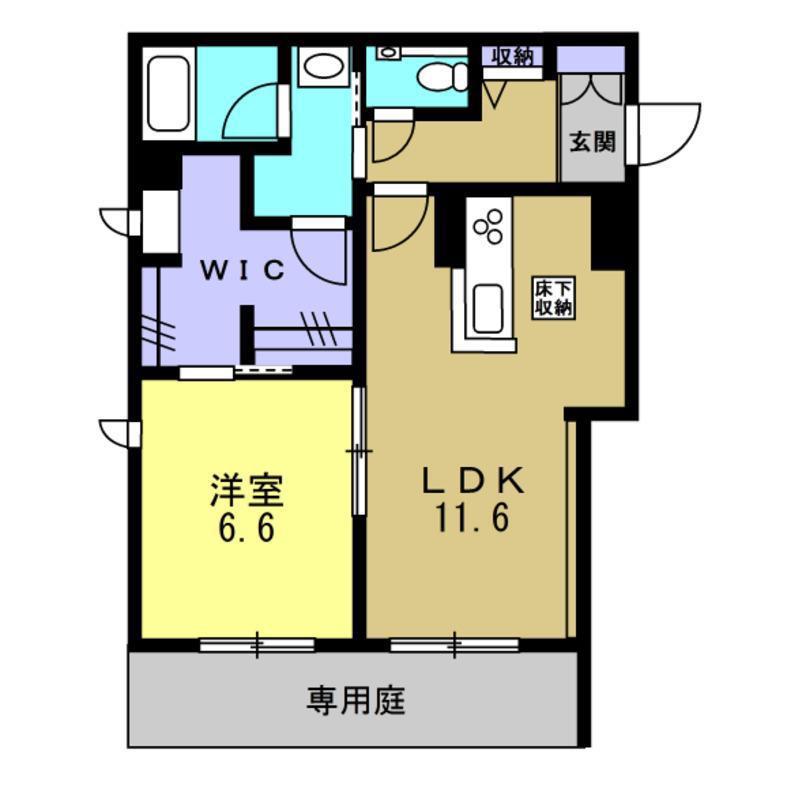 シャーメゾン アテリエ 甲子園(1LDK/1階)の間取り写真