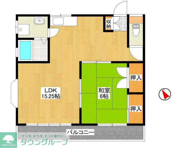 東都ビル(1LDK/3階)の間取り写真