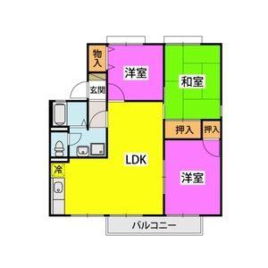 セジュールウィング(3LDK/2階)の間取り写真